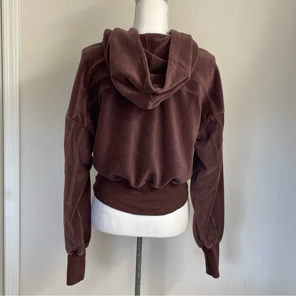 Free people movement hoodie womens Small brown cropped Y2K streetwear goth comfy - Picture 4 of 14
